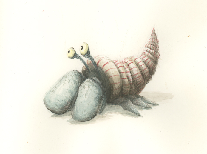 694x516 Tim Probert Hermit Crab - Hermit Crab Watercolor
