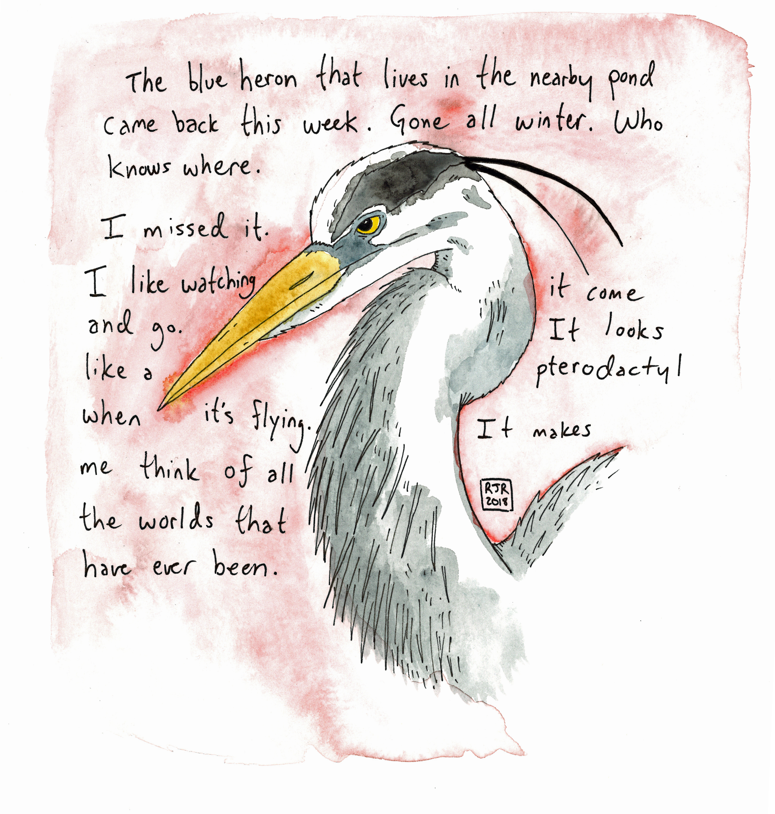 2473x2598 Cross Genre Watercolor From Robert James Russell - Heron Watercolor