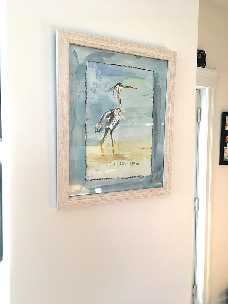 750x1000 Great Blue Heron Original Watercolor Painting Hibiscus Jazz - Heron Watercolor