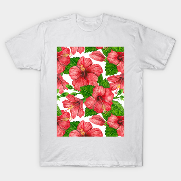 630x630 Red Hibiscus Watercolor Pattern - Hibiscus Watercolor