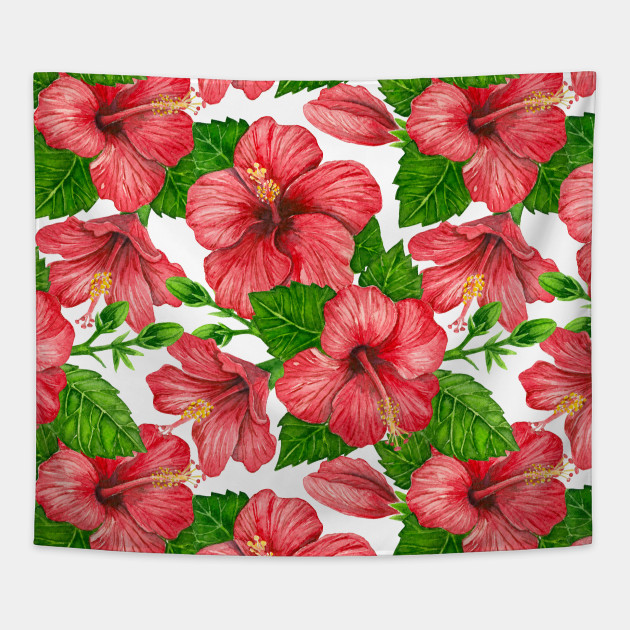 630x630 Red Hibiscus Watercolor Pattern - Hibiscus Watercolor