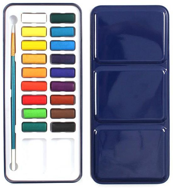 550x600 Souq Artist Solid Cake Watercolor Paint Set Illustration - High Quality Watercolor