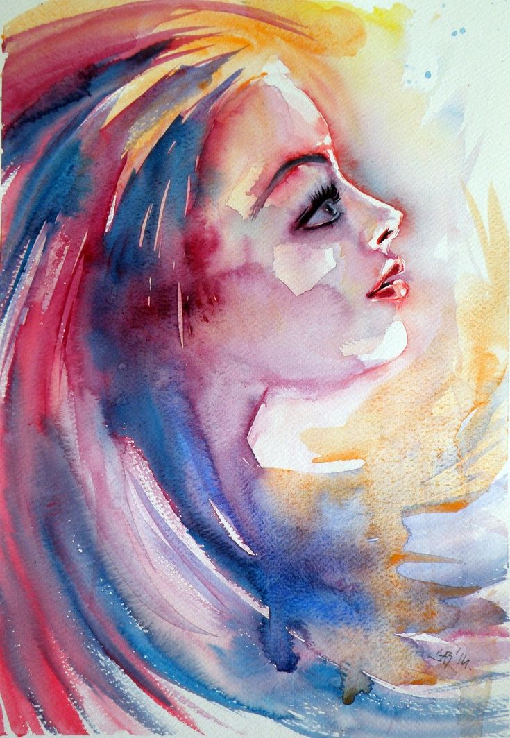 735x1064 Girl Watercolor Paper, Watercolor And Anna - High Quality Watercolor Paper