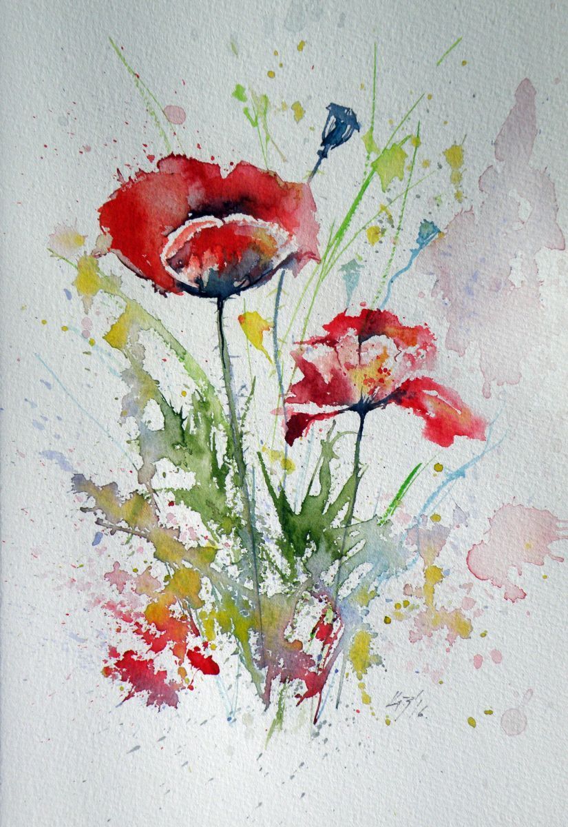 825x1200 Little Poppies Watercolor Cards Watercolor Paper - High Quality Watercolor Paper