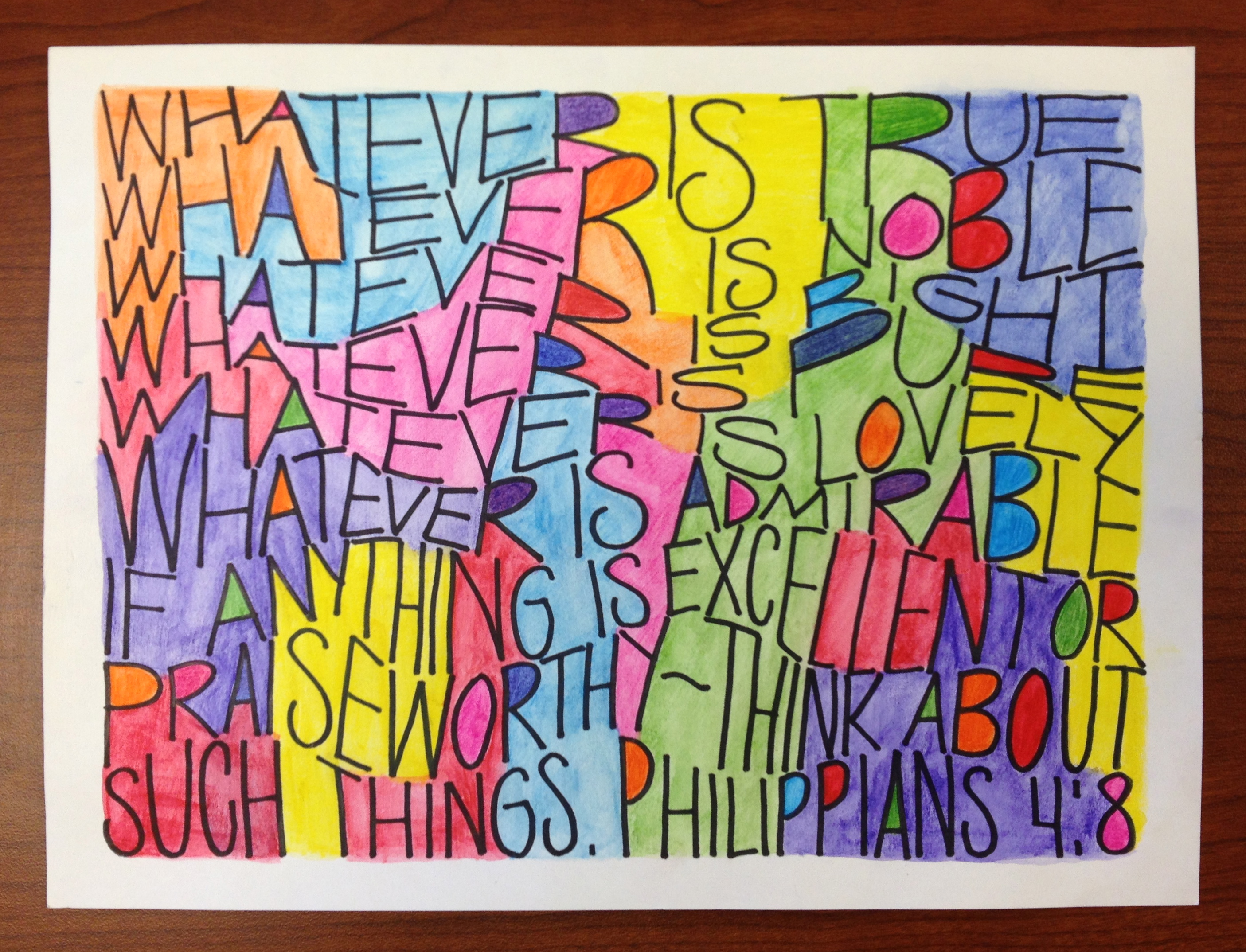 2811x2148 Dense Text Lettering Teachkidsart - High School Watercolor