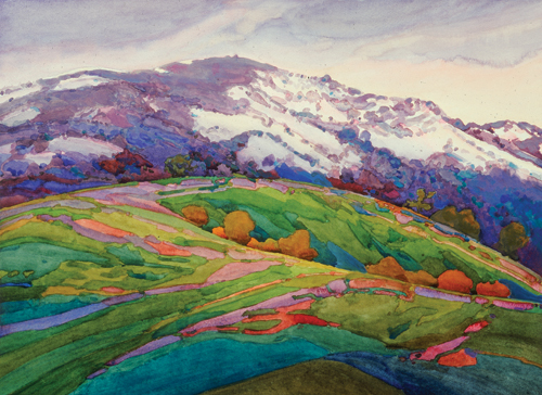 500x364 Robin Purcell Paints California Watercolor Landscapes - Hill Watercolor