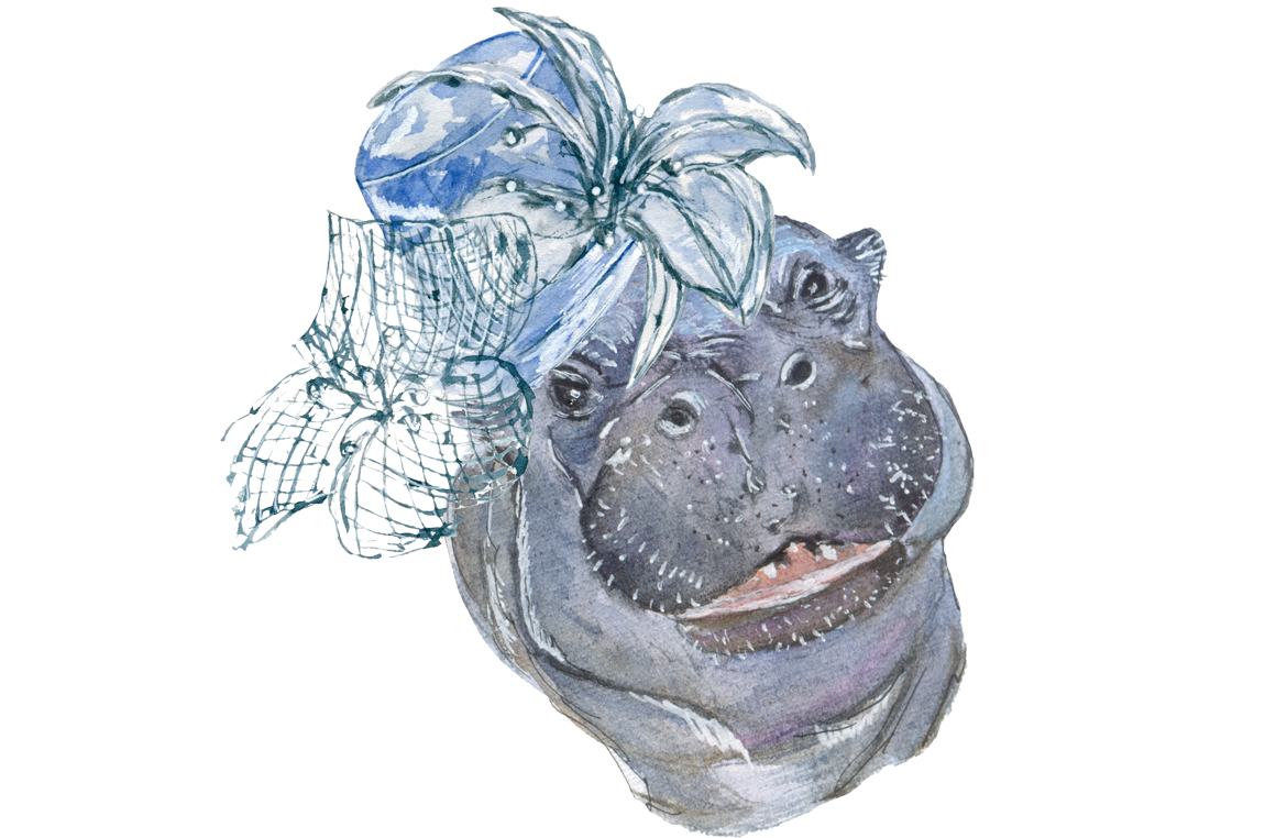 1170x762 Hippo Watercolor By Juliafast77 - Hippo Watercolor