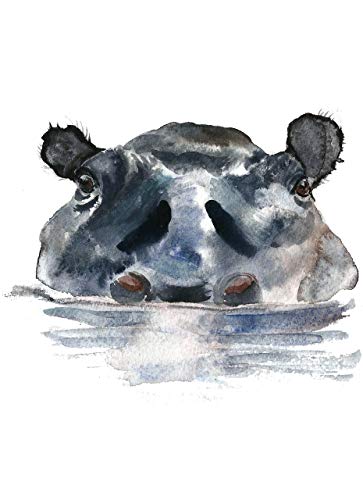363x500 Hippo Art - Hippo Watercolor