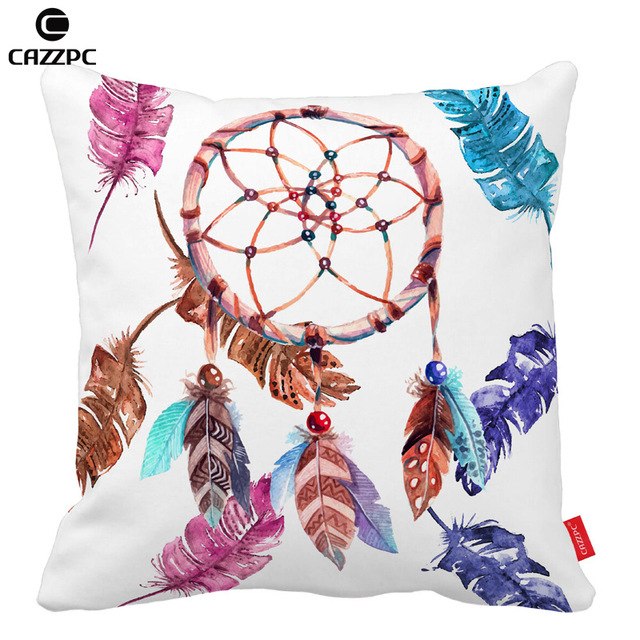 640x640 Hipster Watercolor Ethnic Tribal Feathers Car Decorative Throw - Hipster Watercolor