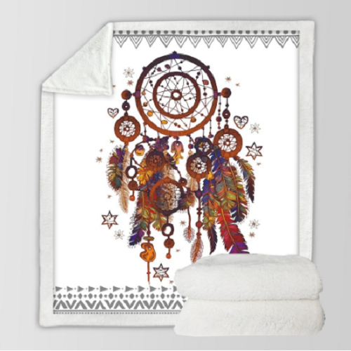 500x500 Hipster Watercolor Sherpa Blanket - Hipster Watercolor