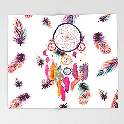 425x425 Society6 Hipster Watercolor Dreamcatcher Feathers - Hipster Watercolor
