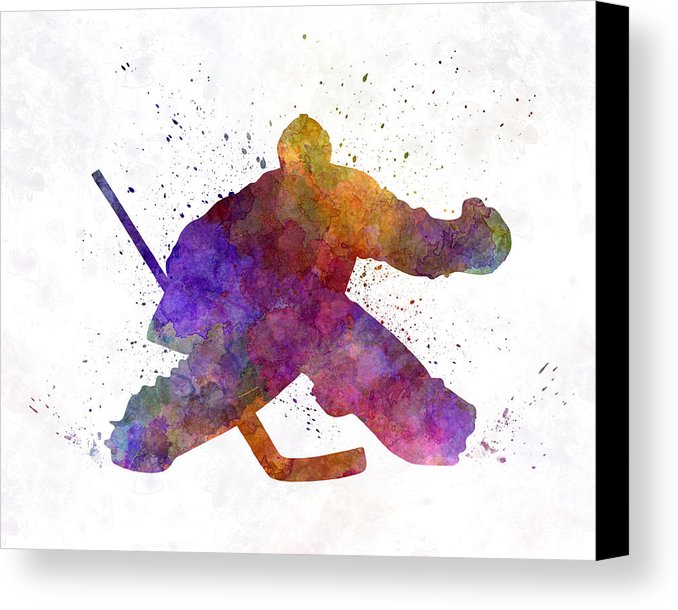 678x610 Hockey Porter In Watercolor Canvas Print Canvas Art By Pablo Romero - Hockey Watercolor