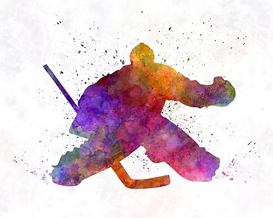550x440 Hockey Porter In Watercolor Photographic Prints By Paulrommer - Hockey Watercolor