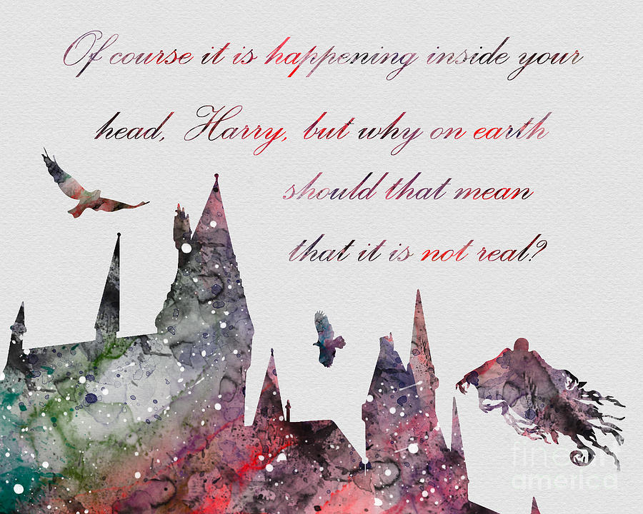 900x720 Hogwarts Castle Dementor Quote Watercolor Digital Art By Vivid - Hogwarts Watercolor