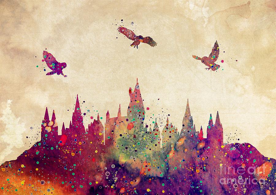 900x636 Hogwarts Castle Watercolor Art Print Digital Art By Svetla Tancheva - Hogwarts Watercolor