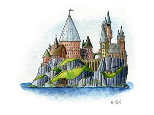 300x225 Hogwarts Fan Art Watercolor Print Ben Byrd Art - Hogwarts Watercolor