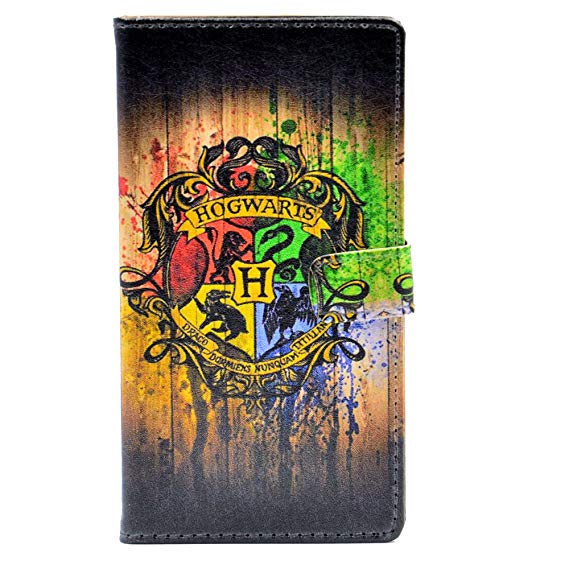 569x569 Hogwarts Watercolor Art Pattern Leather Wallet Card - Hogwarts Watercolor