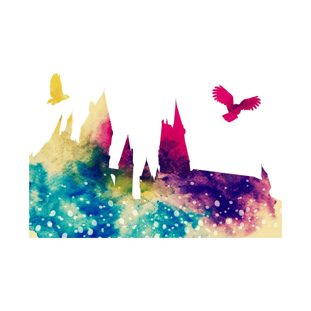 630x630 Hogwarts In Watercolor With Owl Design From Harry Potter - Hogwarts Watercolor