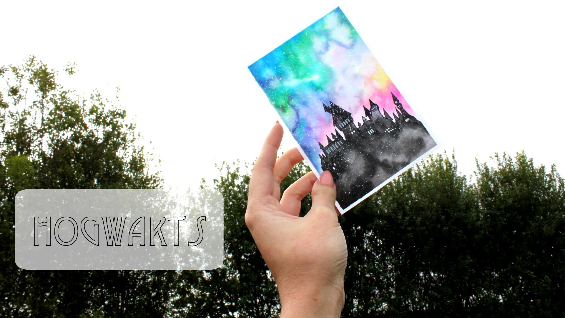 1920x1080 Hogwarts Watercolour Galaxy Speed Painting Artbybee7 - Hogwarts Watercolor
