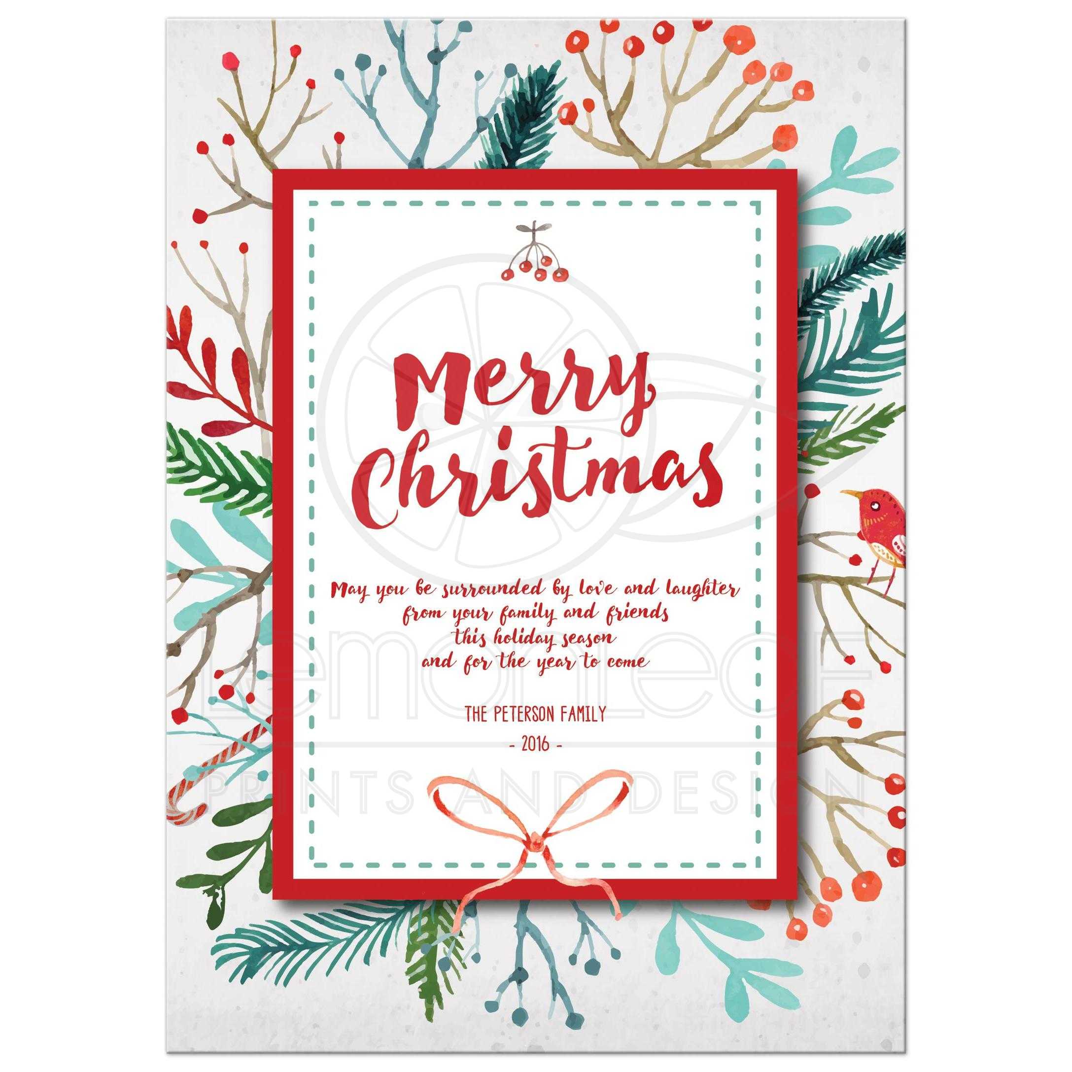 2175x2175 Merry Christmas Card - Holiday Watercolor