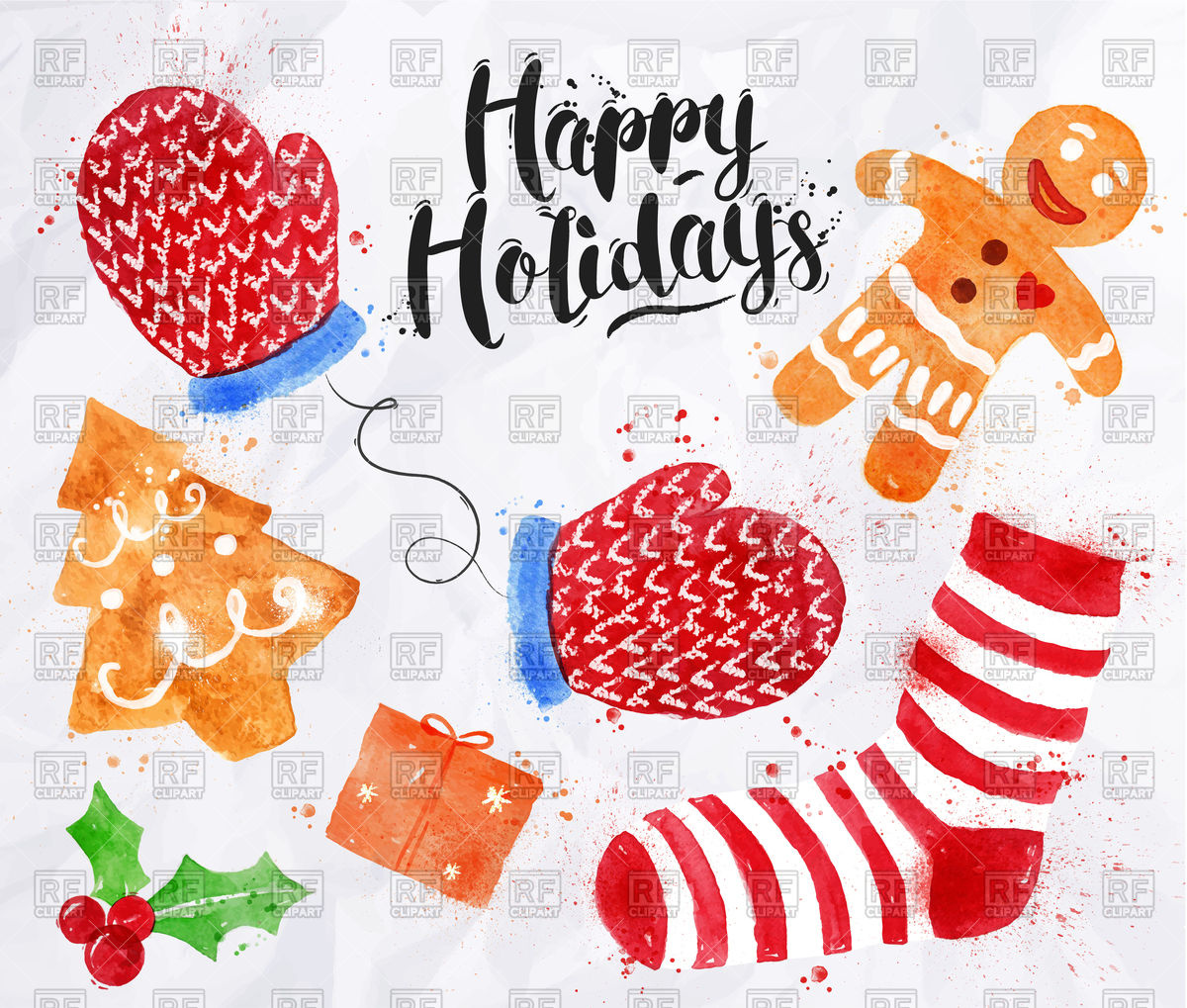 1200x1019 Watercolor Christmas Signs Set - Holiday Watercolor