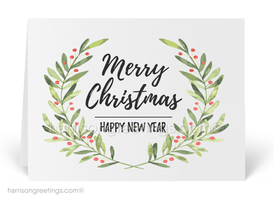 946x704 Watercolor Merry Christmas Holiday Cards - Holiday Watercolor