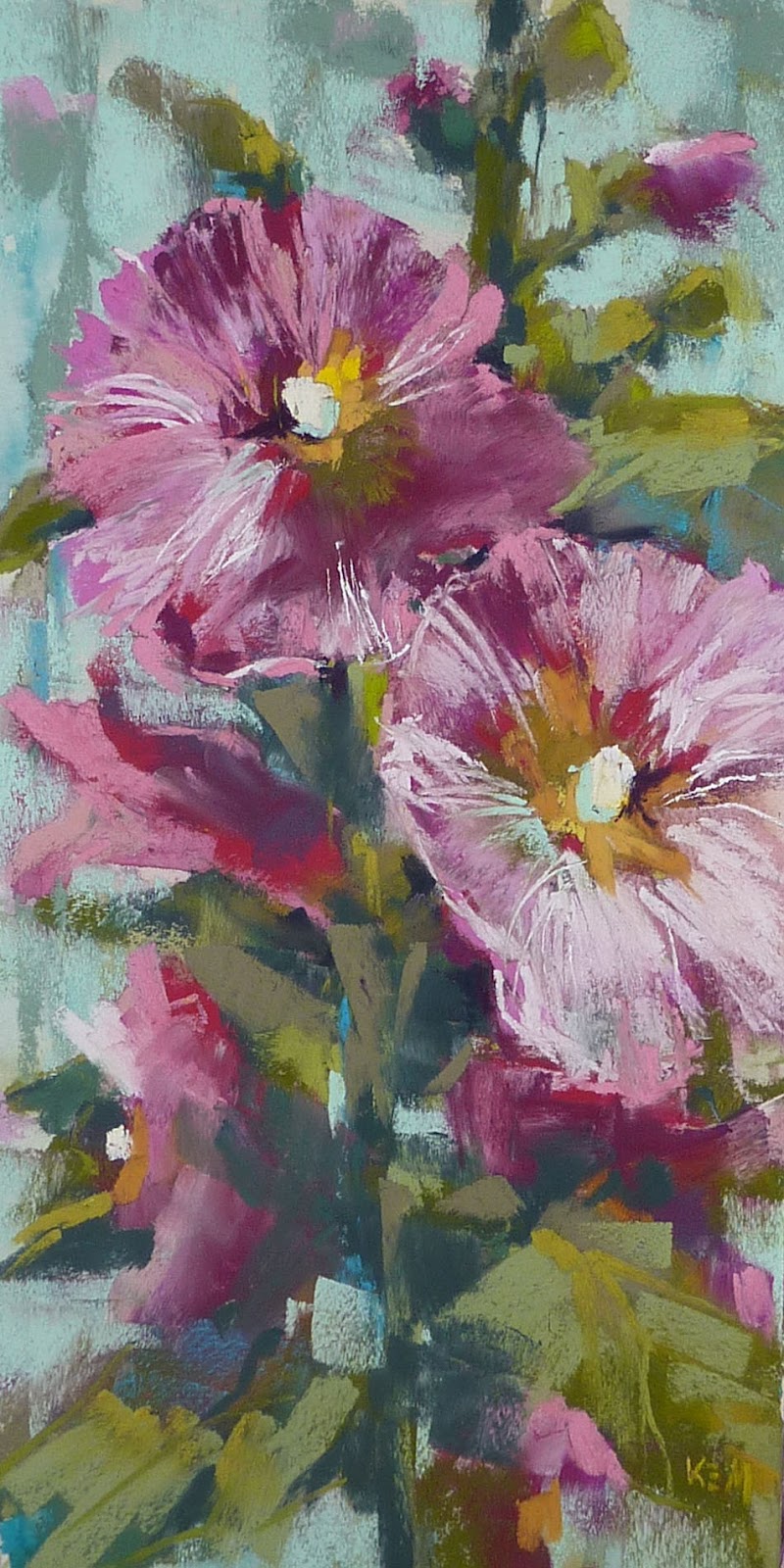 800x1600 Painting My World Pastel Demo ...hollyhocks In New Mexico - Hollyhock Watercolor Paintings