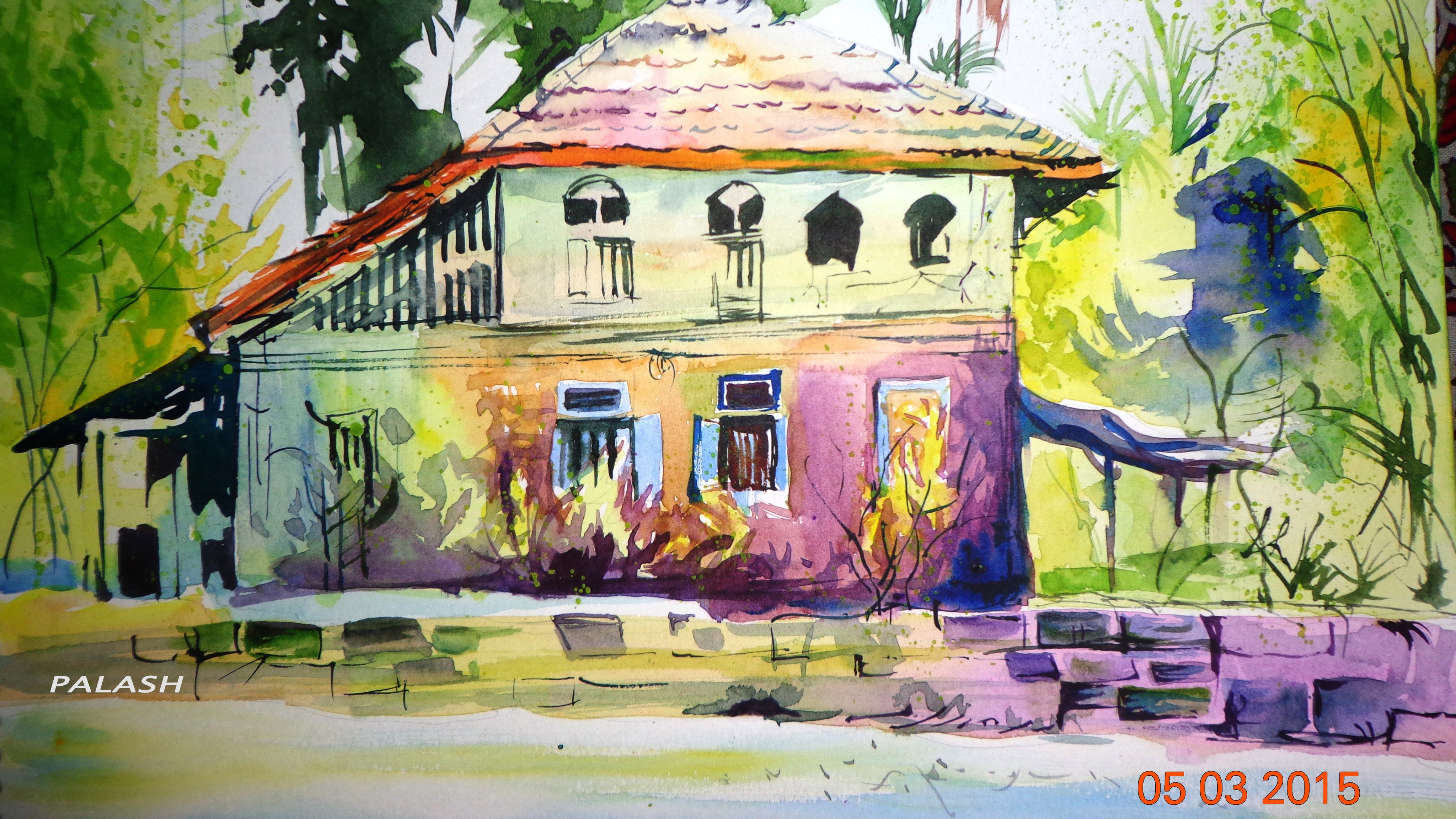 4096x2304 How To Draw A Forest House Watercolor Painting For Beginners - Home Watercolor