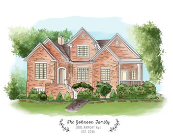 340x270 Items Similar To Custom House Watercolor Portrait Gift Certificate - Home Watercolor