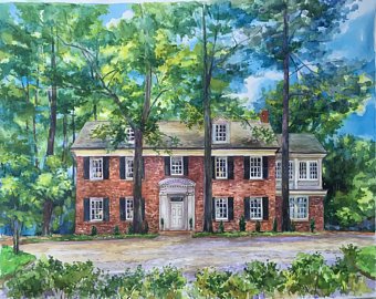 340x270 Watercolor House Etsy - Home Watercolor