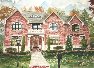400x290 Watercolor House Paintings And Drawings - Home Watercolor