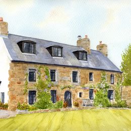 260x260 Commission Artist House Portrait Watercolor Watercolour Uk Cheap - Home Watercolor