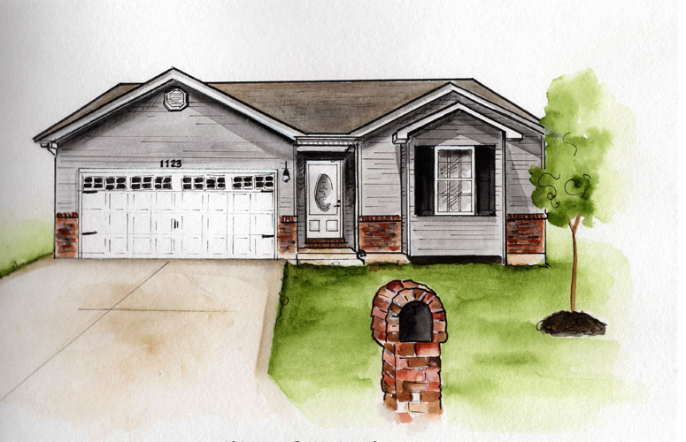 775x500 Custom Home Watercolor Paintings. The Perfect Gift! - Home Watercolor