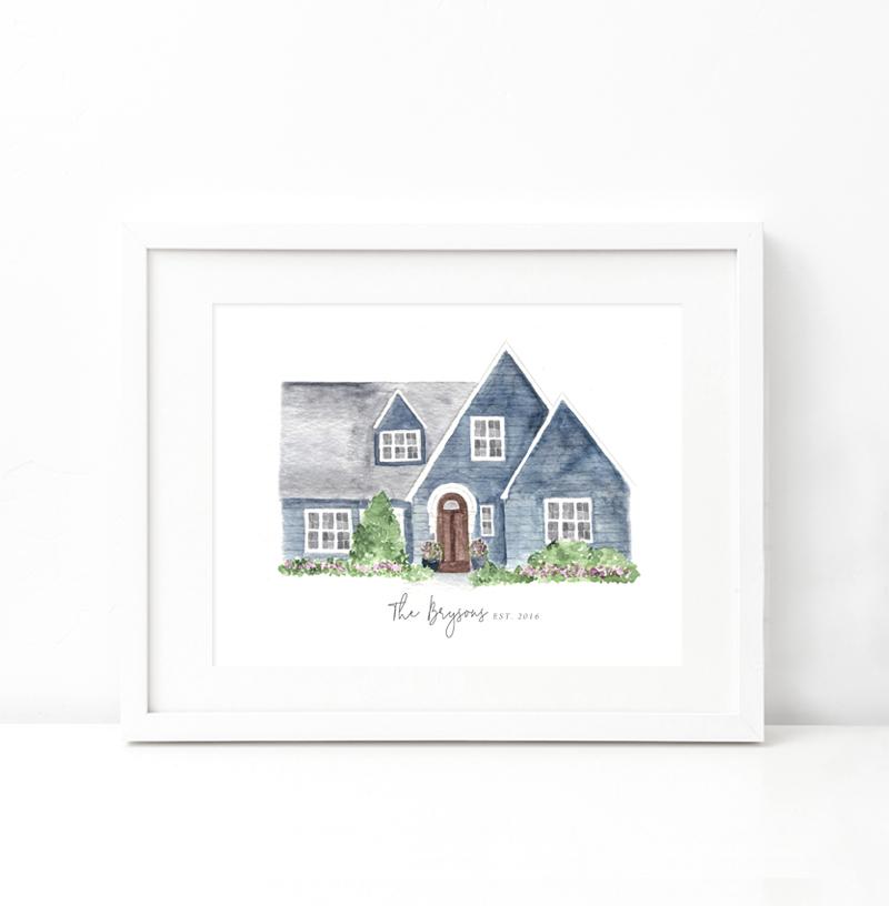 800x816 Custom Watercolor House Painting Beloved Paper - Home Watercolor