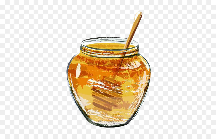 900x580 Bee Honey Watercolor Painting Illustration - Honey Watercolor