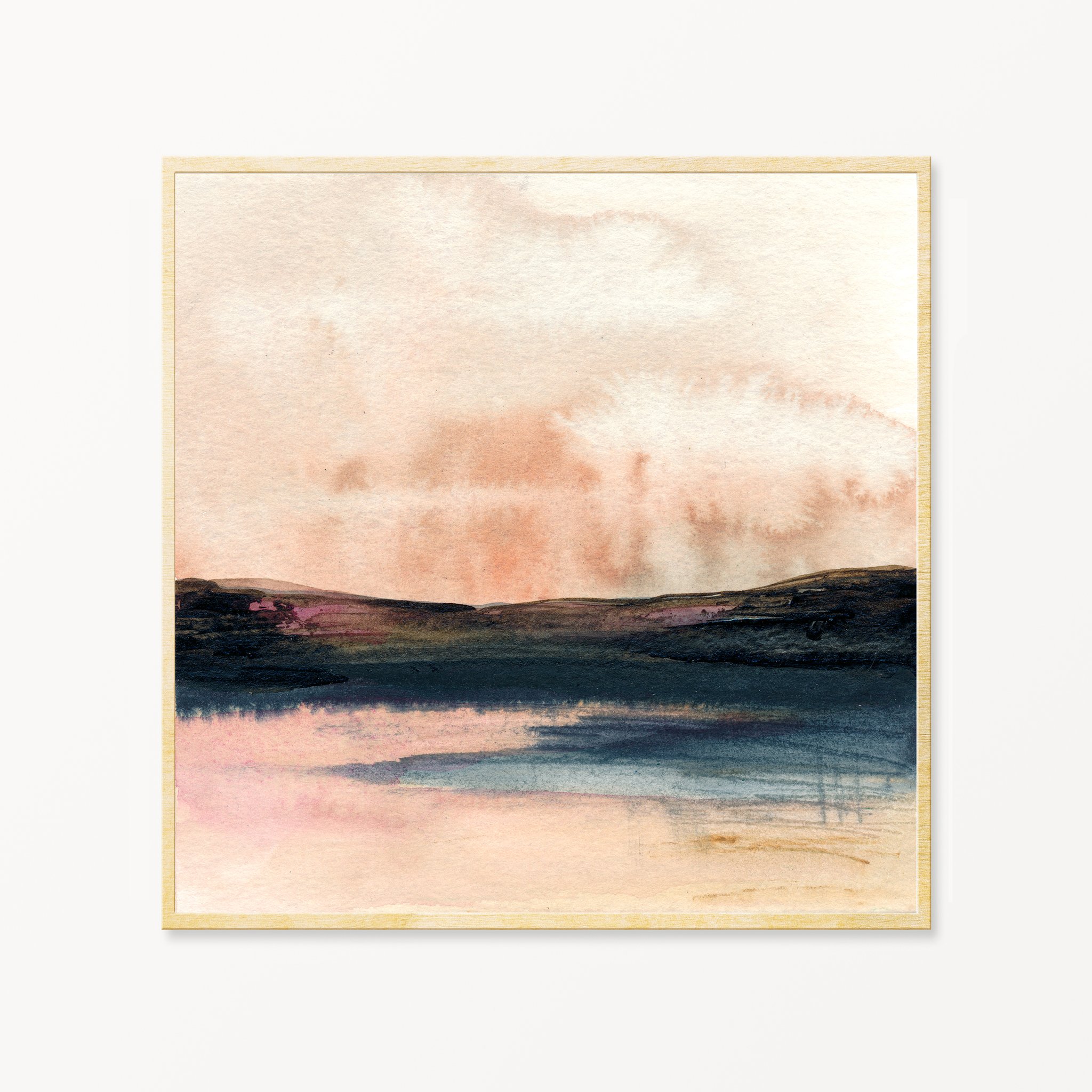 2048x2048 Landscape Painting - Horizon Watercolor