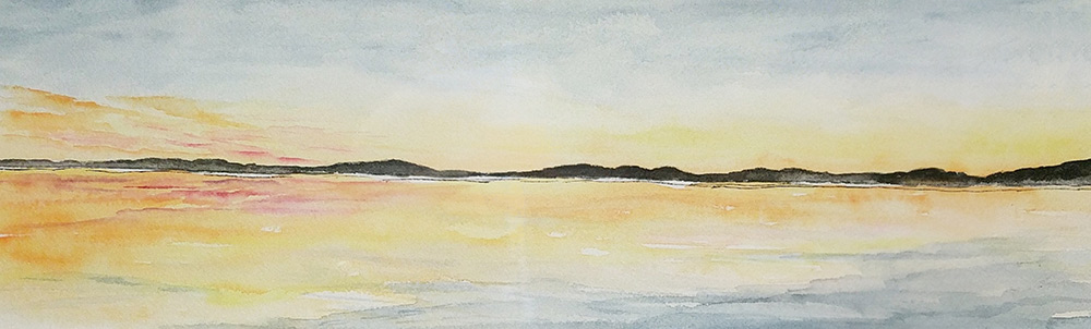 1000x302 Watercolors By Nancy Stalnaker - Horizon Watercolor