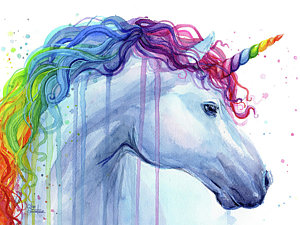 300x225 Rainbow Horse Art Fine Art America - Horse Watercolor Art
