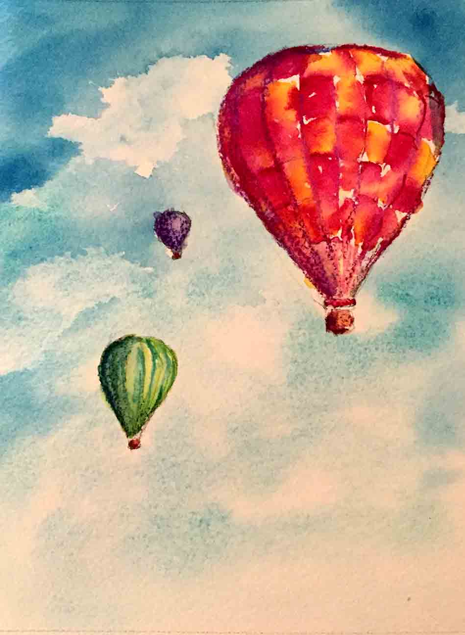 Hot Air Balloon Watercolor