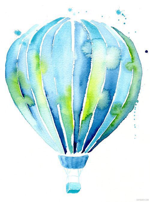 500x675 Hot Air Balloon Watercolor Art Work Watercolor Art - Hot Air Balloon Watercolor