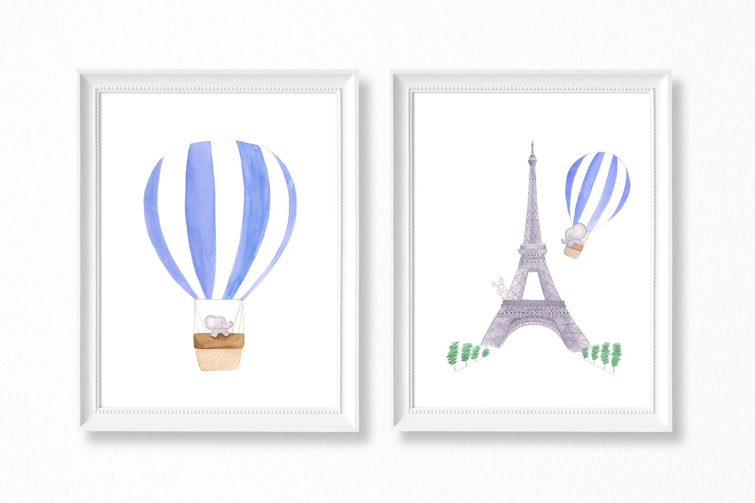 1500x1000 Nursery Watercolor Painting - Hot Air Balloon Watercolor