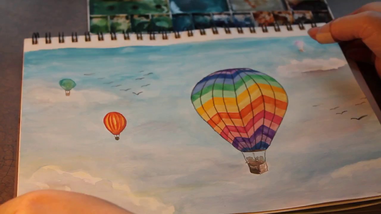1280x720 Watercolor Hot Air Balloon For Beginners - Hot Air Balloon Watercolor