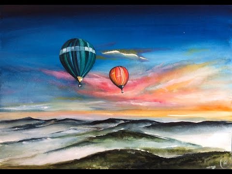 480x360 Watercolor Hot Air Balloons Painting Demonstration - Hot Air Balloon Watercolor