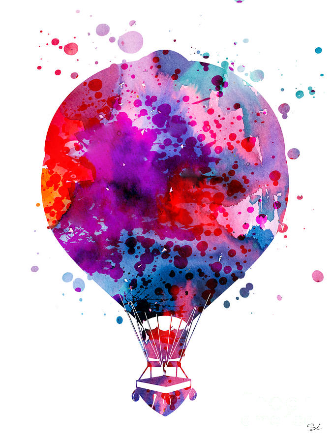 675x900 Hot Air Balloon Painting By Watercolor Girl - Hot Air Balloon Watercolor