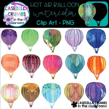 350x350 Hot Air Balloon Watercolor Clip Art - Hot Air Balloon Watercolor