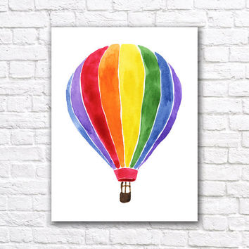 354x354 Hot Air Balloon Watercolor Wall Art Print From Quantumprints - Hot Air Balloon Watercolor