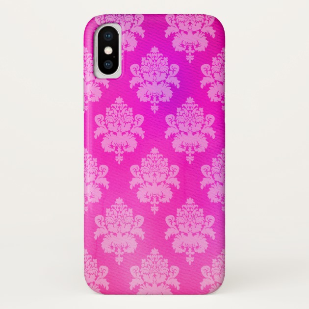 630x630 Hot Pink Watercolor Pink Damask Case Mate Iphone Case - Hot Pink Watercolor