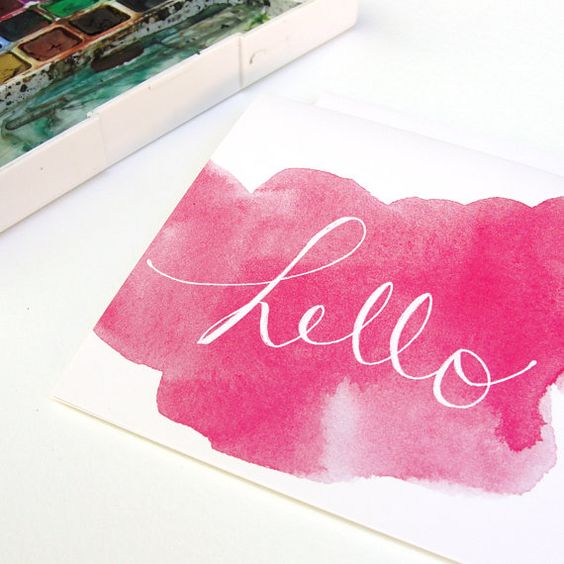 564x564 Hot Pink Watercolor Thank You Note Greeting Card Set Pink - Hot Pink Watercolor