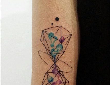 428x330 Awesome Geometric Tattoo - Hourglass Watercolor Tattoo