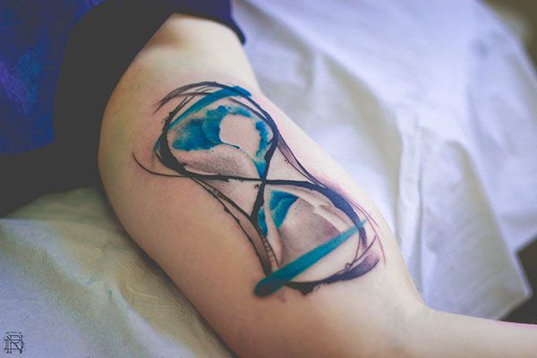600x400 Hourglass Watercolor Tattoo On Behance Lt3 - Hourglass Watercolor Tattoo